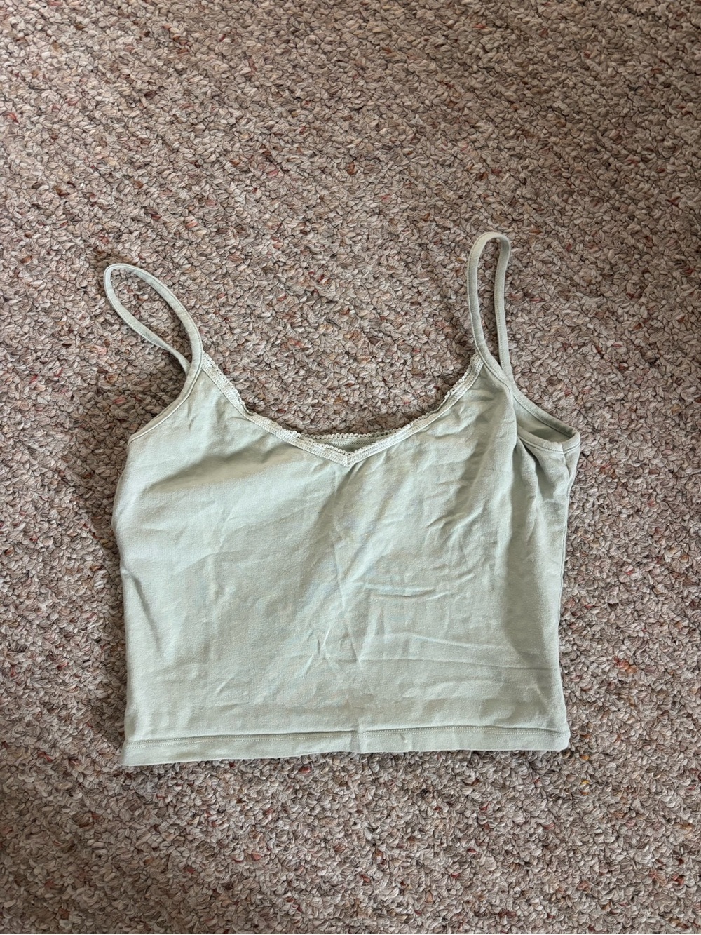 Brandy Melville Sage Green Spaghetti Strap Crop Camisole